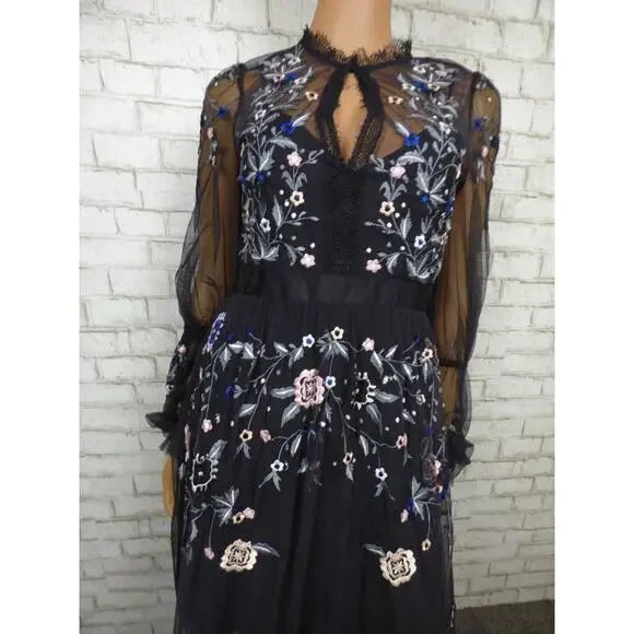 ambre embroidered floral dress Buy SMOCKED TIER DRESS